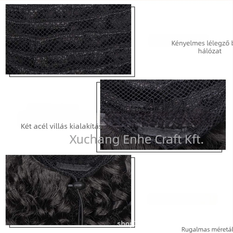 Póthaj paróka: kinky göndör, szintetikus rost, hőálló, modell DMW12, Kindness márka
