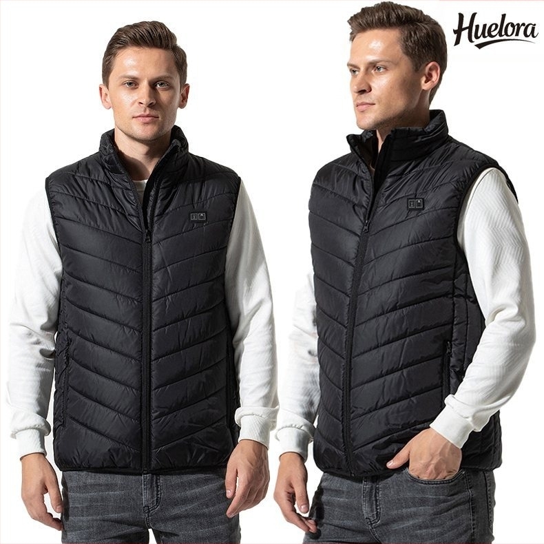 Uniszex pamut fűtőmellény intelligens hőmérséklet-szabályozással, vastag poliészter szövet, kapucni nélküli