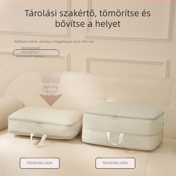 Ruha- és paplan tároló táska, tömöríthető pehelykabát tároló, nagy kapacitású utazáshoz
