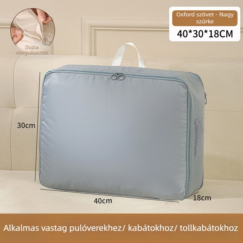 Ruha- és paplan tároló táska, tömöríthető pehelykabát tároló, nagy kapacitású utazáshoz