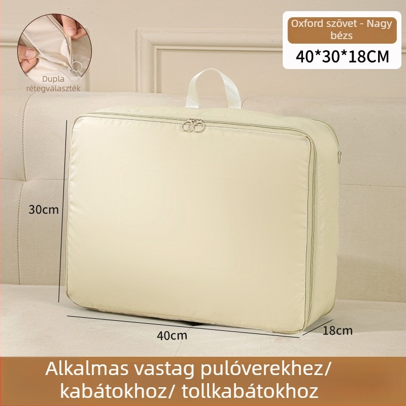 Ruha- és paplan tároló táska, tömöríthető pehelykabát tároló, nagy kapacitású utazáshoz