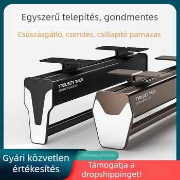 Aotemei ruhásszekrény alumínium ötvözetből, kihúzható felső modul, nadrágtartó és ruhaszárító rúddal, modell KJ010323