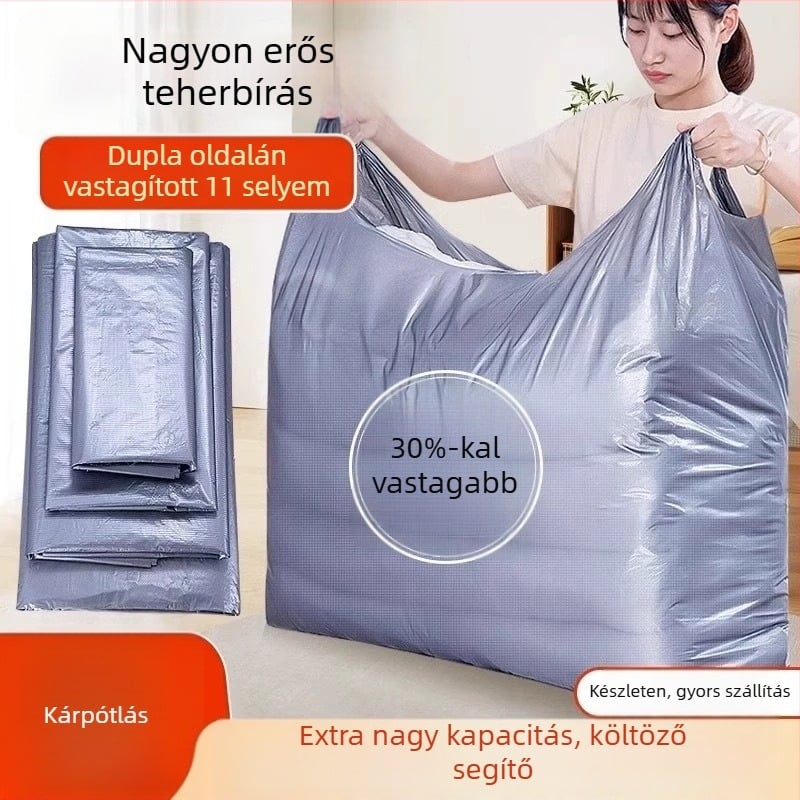Kocka alakú PE költöztető zsák, nagy kapacitás, vastagított dizájn, többfunkciós tárolás takarókhoz és ruházathoz