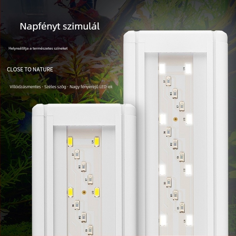 LED akvaris klipszes lámpa, energiahatékony, szabályozható fényerő, kis- és közepes méretű akváriumokhoz, tájvilágítás