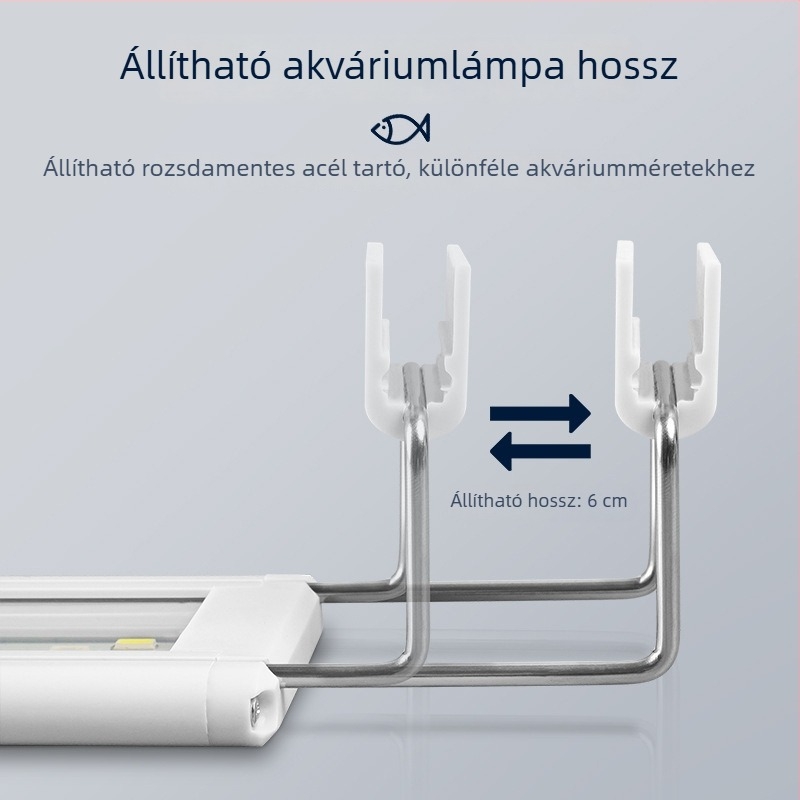 LED akvaris klipszes lámpa, energiahatékony, szabályozható fényerő, kis- és közepes méretű akváriumokhoz, tájvilágítás