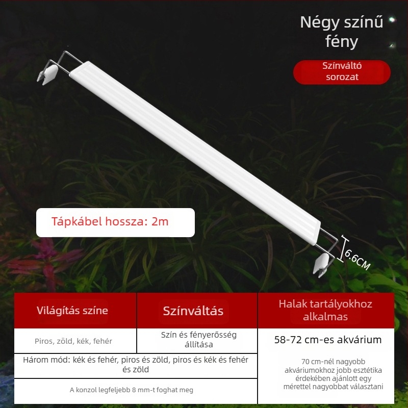 LED akvaris klipszes lámpa, energiahatékony, szabályozható fényerő, kis- és közepes méretű akváriumokhoz, tájvilágítás