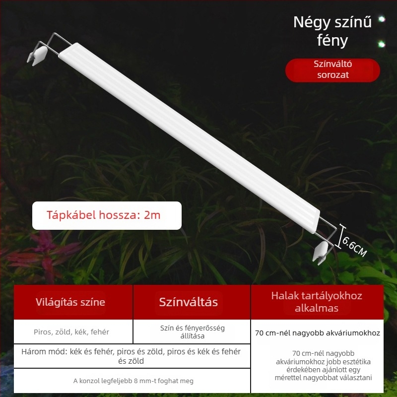 LED akvaris klipszes lámpa, energiahatékony, szabályozható fényerő, kis- és közepes méretű akváriumokhoz, tájvilágítás
