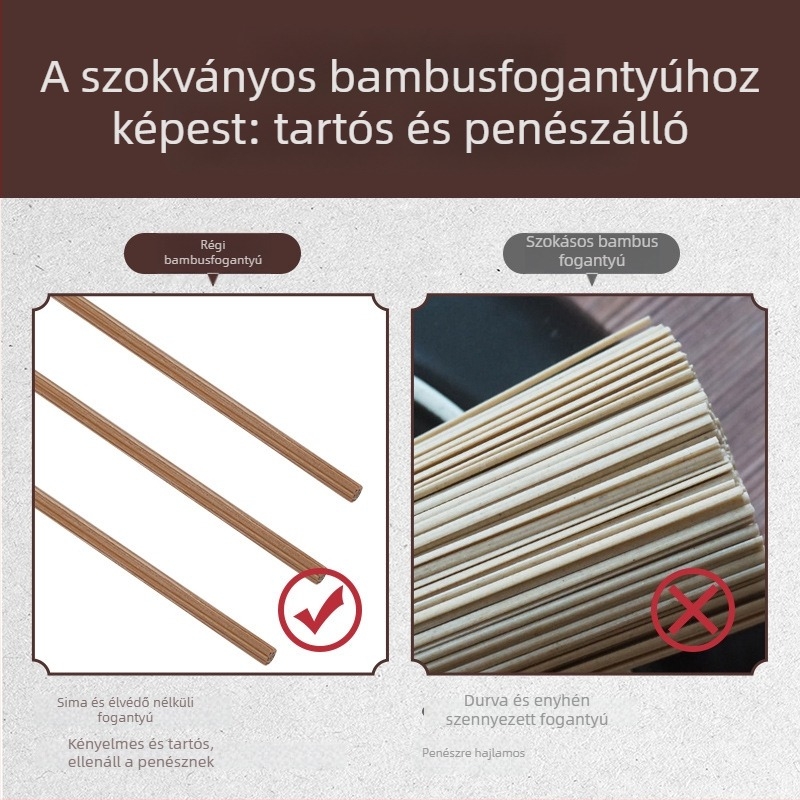 Fülkanál - világítás nélkül - Haifu rozsdamentes acél, bambusz és fa - 100 db