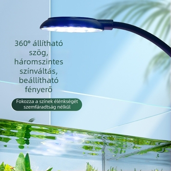 Klipszes LED akvárium világítás, USB tápegység, 4W/7W, ABS műanyag, akváriumi növények megvilágítása