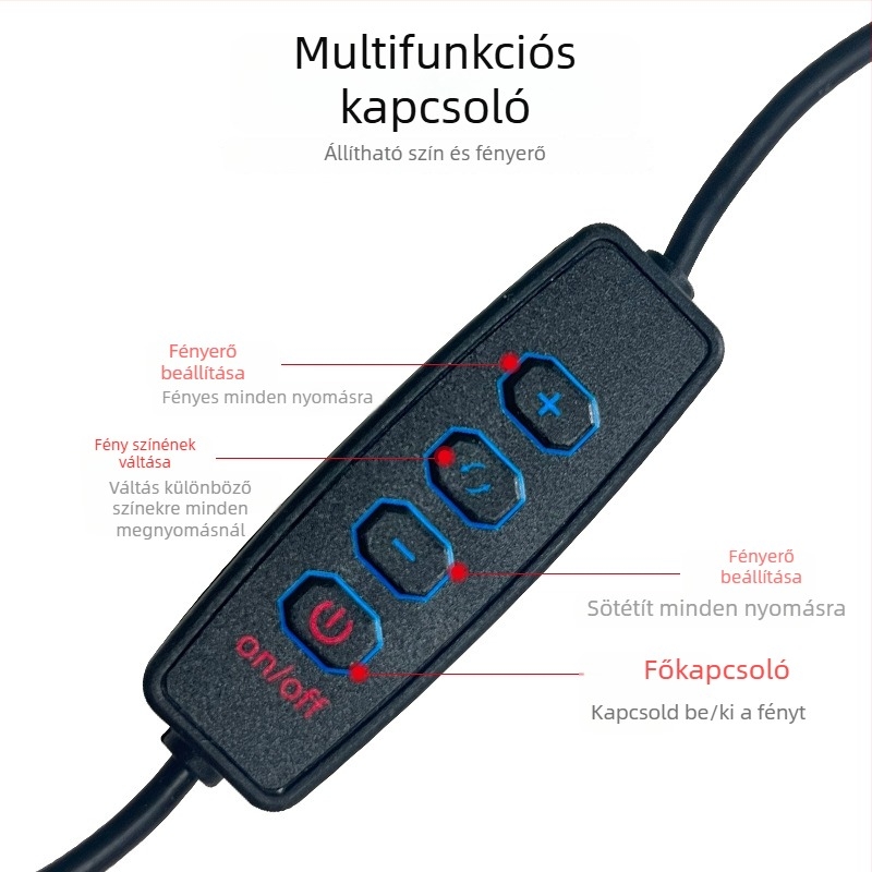Klipszes LED akvárium világítás, USB tápegység, 4W/7W, ABS műanyag, akváriumi növények megvilágítása