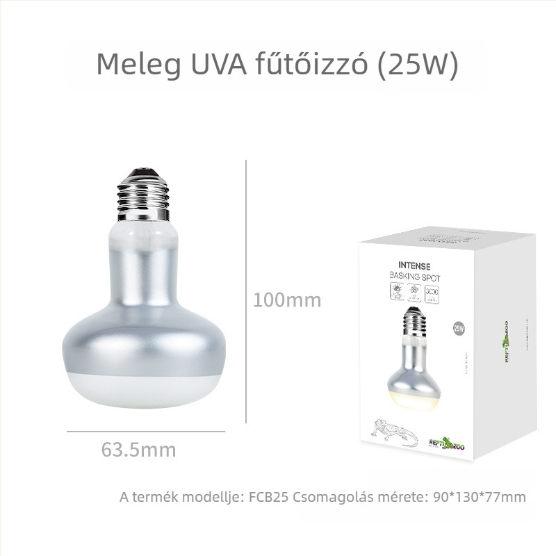 Reptizoo UVA melegítő lámpa hüllőknek – üveg, 50W, 0,5 kg, UVA fény