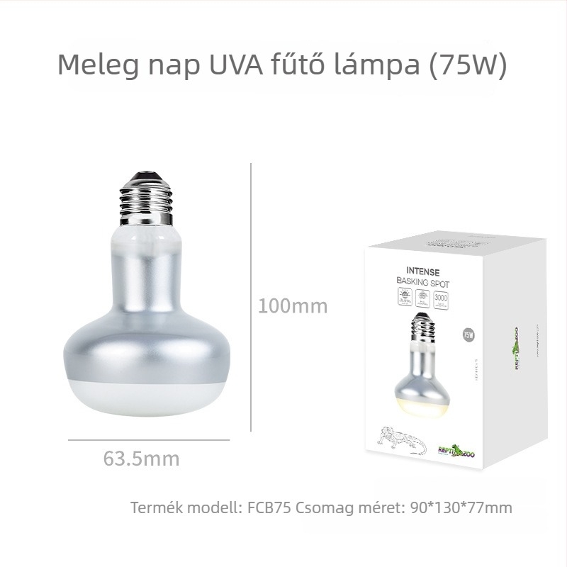 Reptizoo UVA melegítő lámpa hüllőknek – üveg, 50W, 0,5 kg, UVA fény
