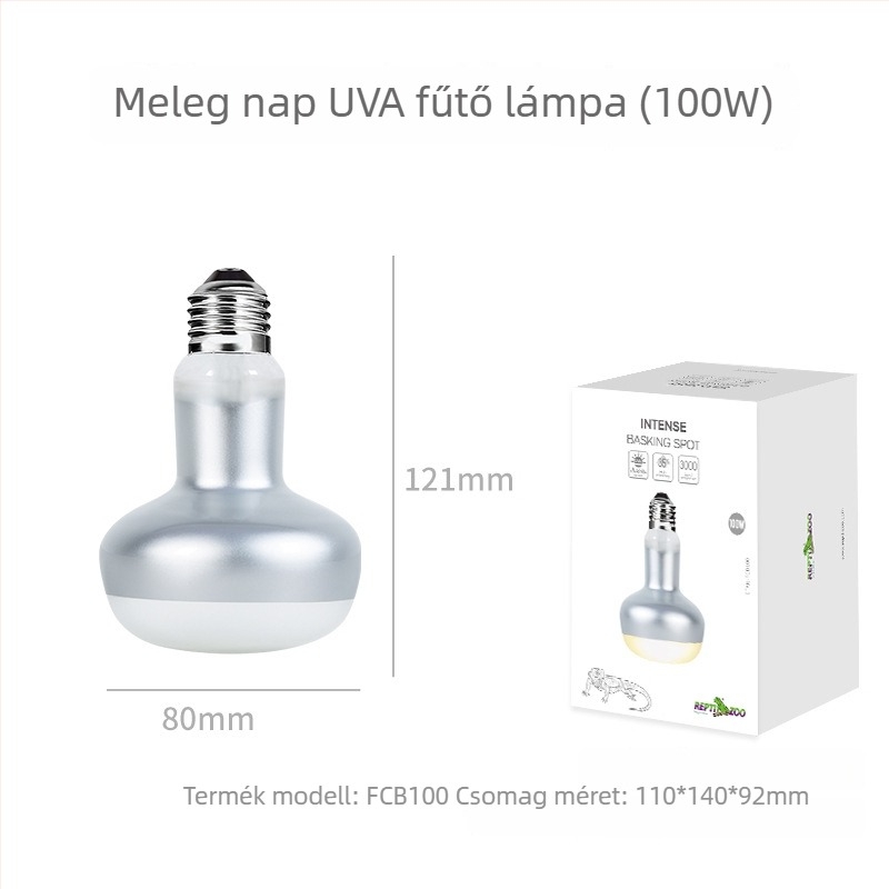 Reptizoo UVA melegítő lámpa hüllőknek – üveg, 50W, 0,5 kg, UVA fény