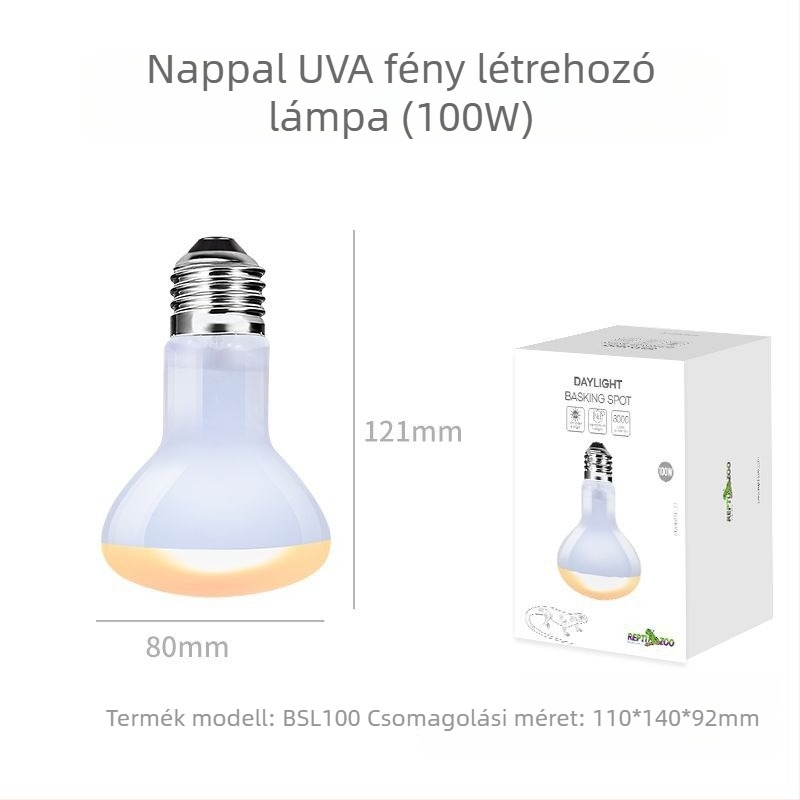 Reptizoo UVA melegítő lámpa hüllőknek – üveg, 50W, 0,5 kg, UVA fény