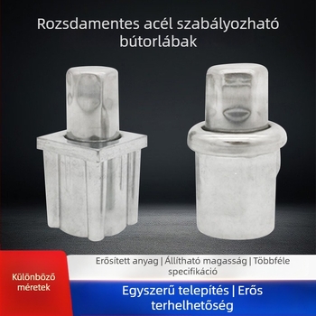 Állítható lábak bútorokhoz és asztalokhoz – rozsdamentes acél, golyó-formájú talpak, fél- és teljes acélmodellek