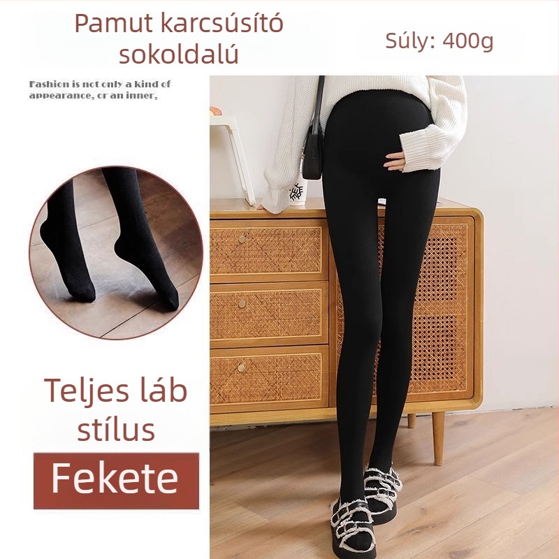 Kismama alapréteg leggings – vastag, meleg, magas derekú, hosszú lábszárú, viszkóz 80–90%