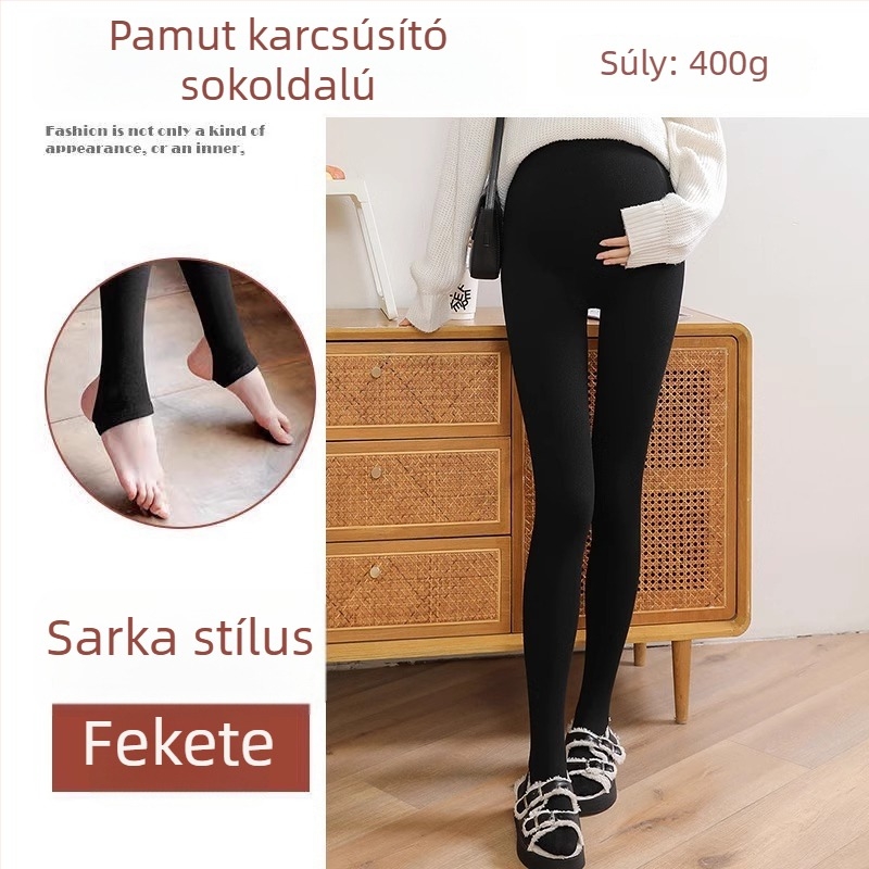 Kismama alapréteg leggings – vastag, meleg, magas derekú, hosszú lábszárú, viszkóz 80–90%