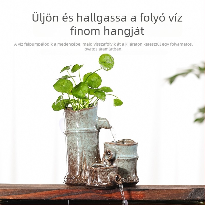 Kerámia anyagú belső akváriumhoz vízkiáramló dísz, glazúrozott felület, új kínai stílusú design