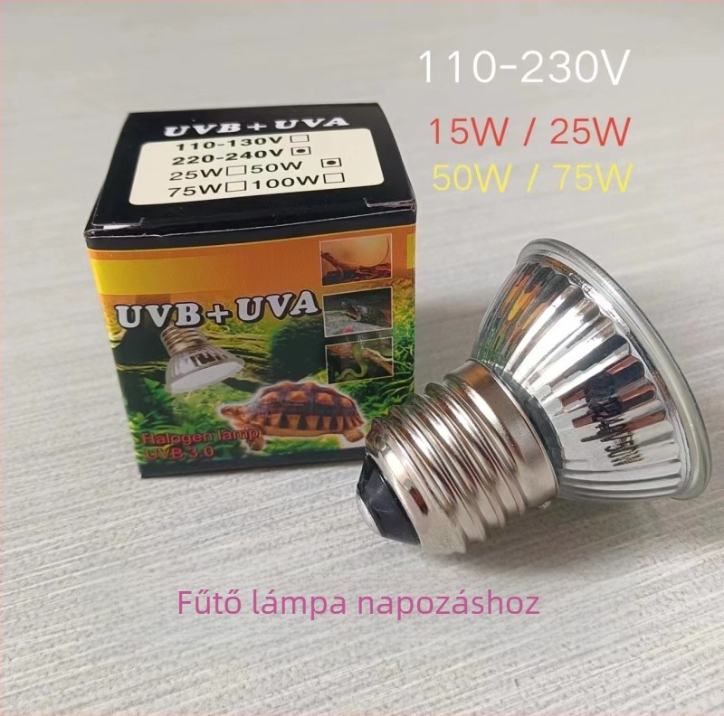 Hüllőkhöz klipszes fűtő lámpa, 100W, fém test, 300 g