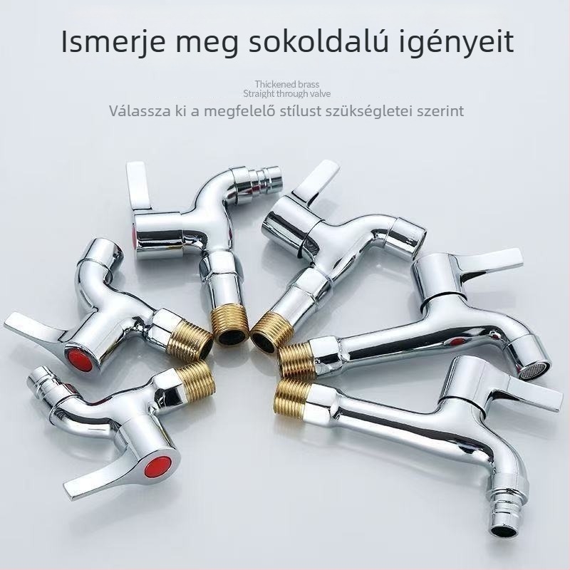 Réz alapú, többfunkciós csap mosógéphez és mosogatóhoz, gyorsnyitó szelep, elektroplattált felület, modern minimalista stílus, 1,6 MPa