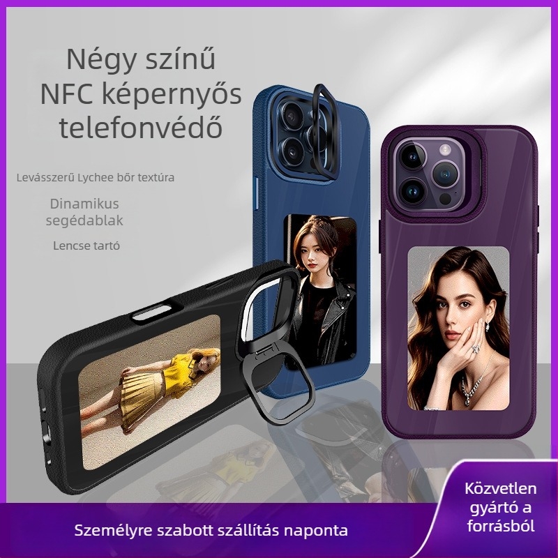 Ink-screen tok iPhone 16 Plushoz állvánnyal, teljes lefedettség, NFC, képernyővetítés