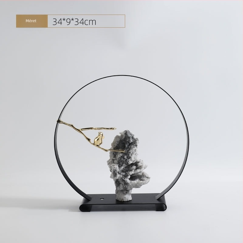 Geometriai Taihu kő asztali dísz — iroda és tanulószobához, modern minimalist stílus (fém, műanyag/gyanta)