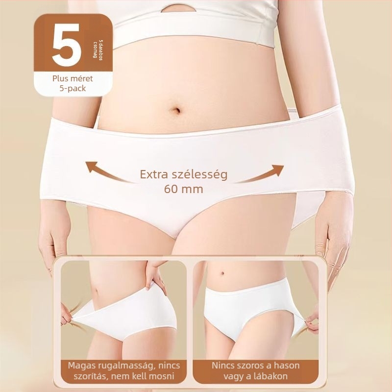 Női egyszer használatos magas derekú kismama alsónemű szülés utáni időszakra, 90–95% pamut, pamut bélés