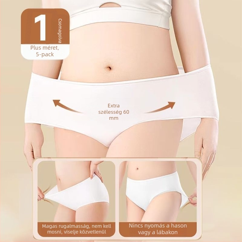 Női egyszer használatos magas derekú kismama alsónemű szülés utáni időszakra, 90–95% pamut, pamut bélés