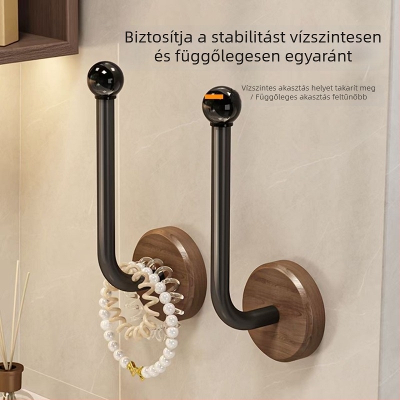 Fából készült hajgumi tároló horog, falra szerelhető, fúrás nélküli, hajdísz kiegészítő a Light Luxury stílusban, Thousand Rivers