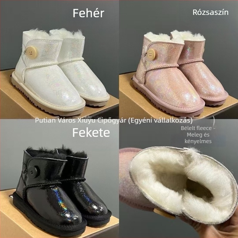Bokacsizma szőrmével integrált felsőrésszel, uniszex gyerekeknek, 1–16 évesek, szabadidős stílus