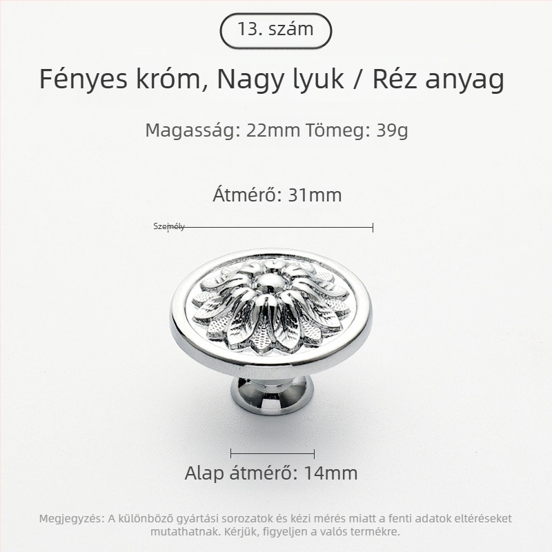 Szekrényajtó fogantyú - Réz, Szálcsiszolt felület, Modell 03, Világos luxus stílus
