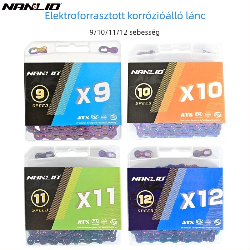 NanLio X12 kerékpárlánc rozsdamentes acélból, 8–12 sebességhez