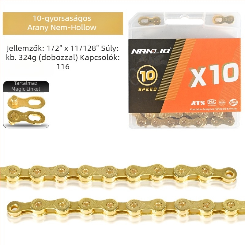 NanLio X12 kerékpárlánc rozsdamentes acélból, 8–12 sebességhez