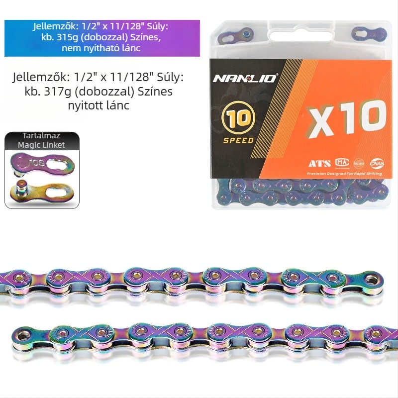 NanLio X12 kerékpárlánc rozsdamentes acélból, 8–12 sebességhez