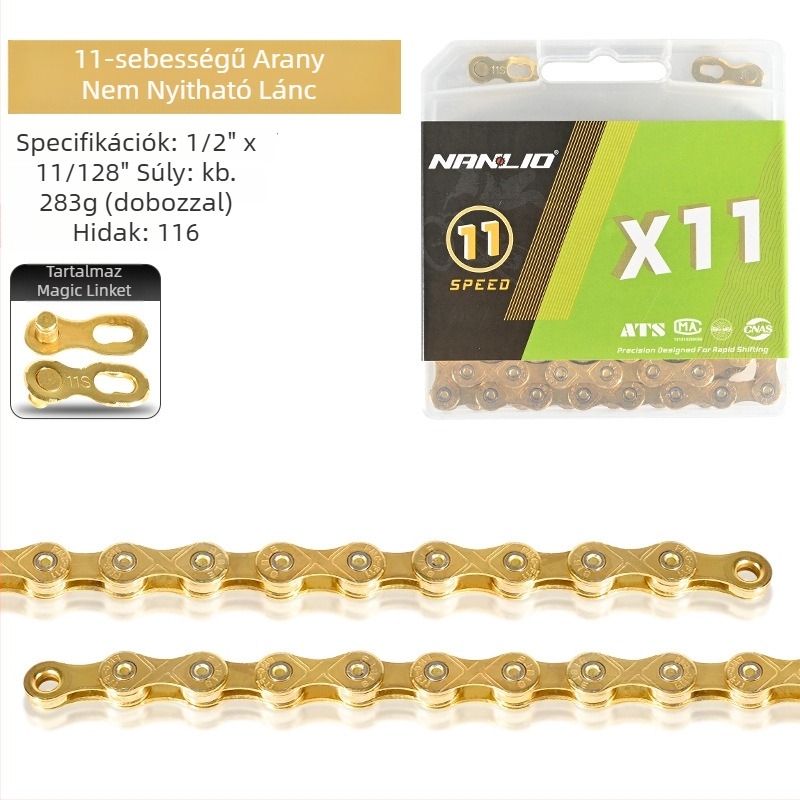 NanLio X12 kerékpárlánc rozsdamentes acélból, 8–12 sebességhez