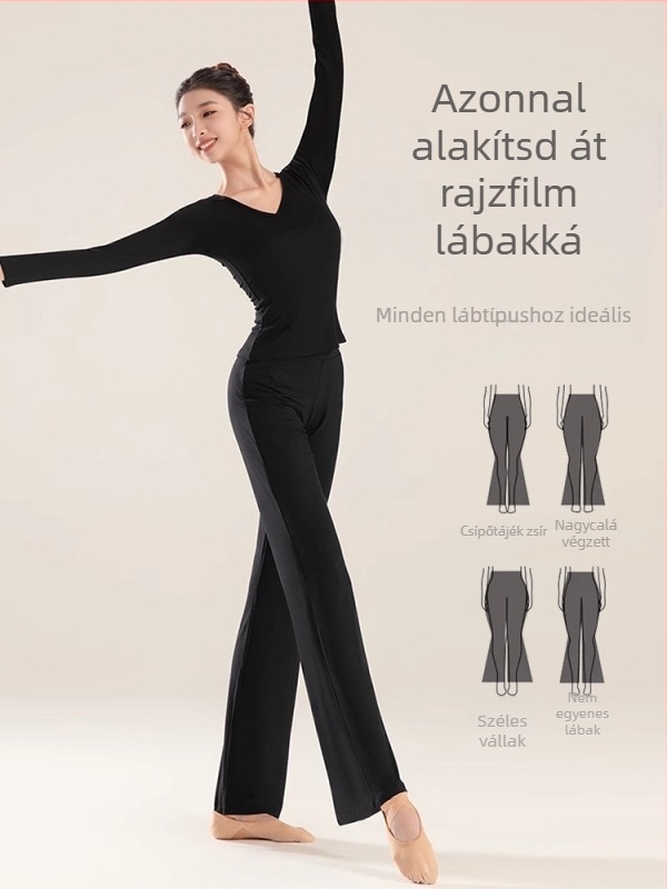 Női Modern Tánc Nadrág Edzésre – slim-fit, egyenes szabású (Viszkóz 95%+, Nő, Színpadi viselet, 2025 Nyár)