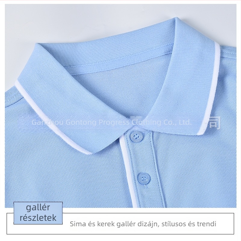 Polo póló gyerekeknek, preppy stílus, pamut anyag, egyszínű minta, tie-dye eljárás, 8 év feletti gyermekeknek