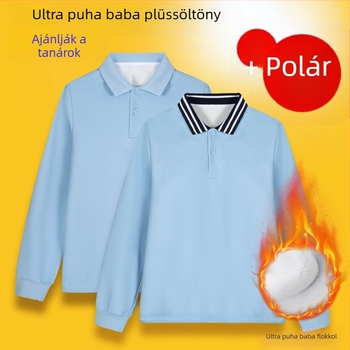 Gyerekeknek szóló poloing, egyszínű, pamut-elasztán keverék 95% pamut, 5% elasztán, Genius márka, 8 év feletti gyermekek számára.