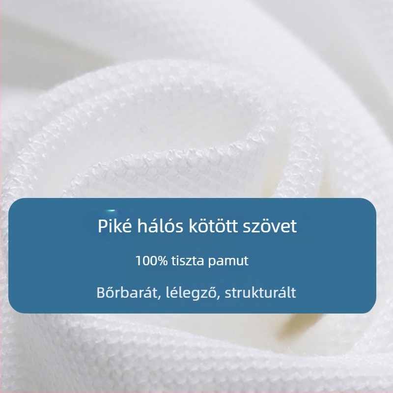 Gyerekeknek pamut polo - hosszú ujjú, uniszex, egész éves viselet (3-8 éveseknek)
