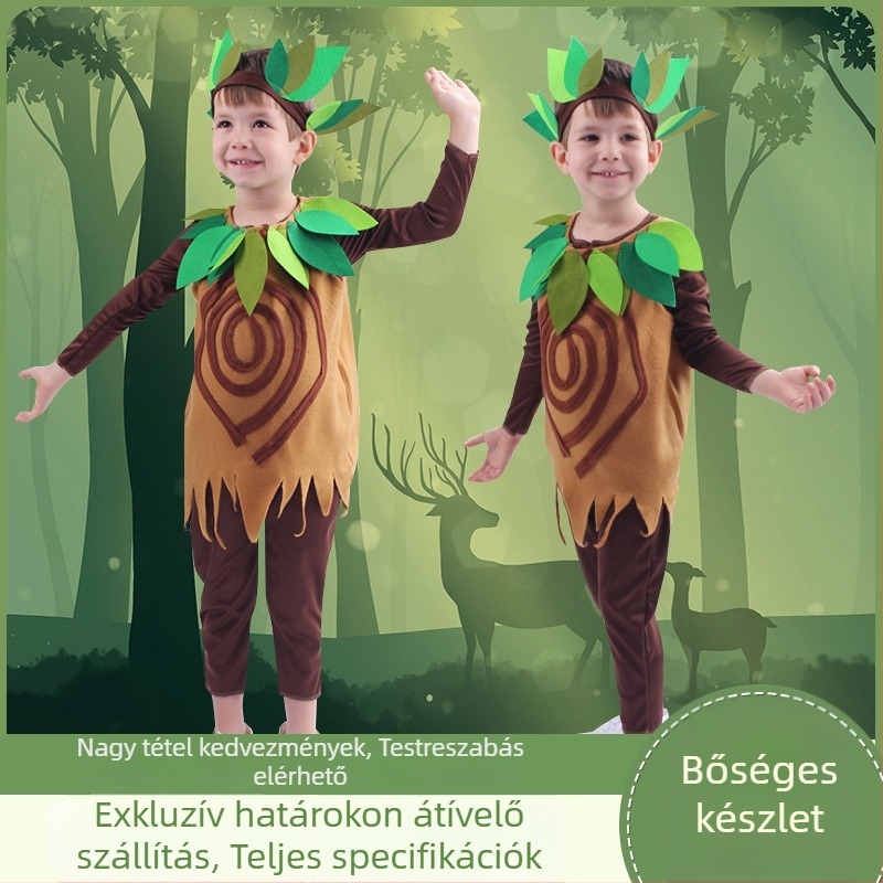 Gyerekek színpadi fa-elf jelmez – Anni márka, poliészter anyag 95% feletti, uniszex, 17 év alattiak számára, 2025 nyár