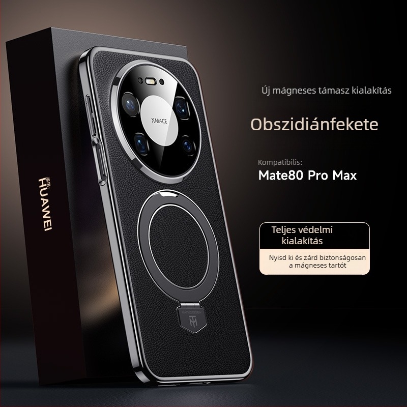 Huawei Mate80 védőtok Maituo mágneses támaszrendszerrel, 2-in-1 puha él és kemény hátlap akril panel, elektroplatírozott felület, ütésálló