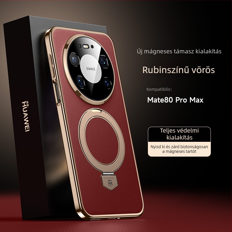 Huawei Mate80 védőtok Maituo mágneses támaszrendszerrel, 2-in-1 puha él és kemény hátlap akril panel, elektroplatírozott felület, ütésálló