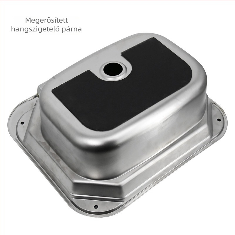 RV mosogató fedéllel, összecsukható felsőfedéllel, egymedencés rozsdamentes acél négyszögletes mosogató (Márka: Yumu; kompatibilis RV-vel)