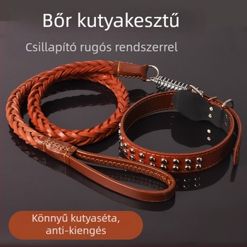 Nagyméretű kutya póráz, bőr anyag, bővíthető, termékkategória: vontató kötél, kategória: háziállat-láncok és kötelek