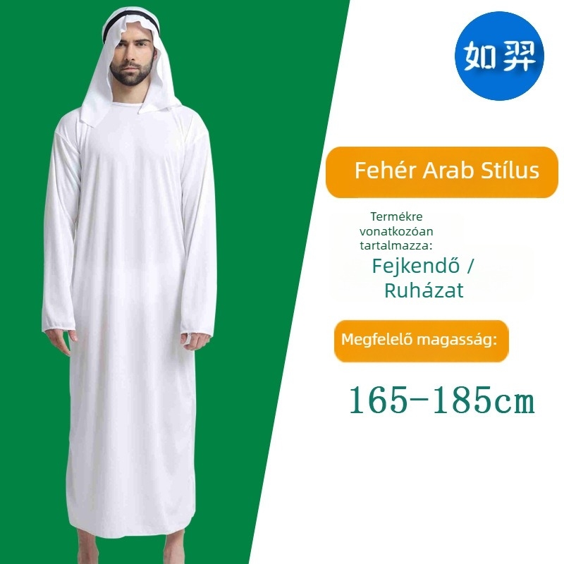 Uniszex Halloween Dubai cosplay – Arab szejk herceg jelmez, poliészter