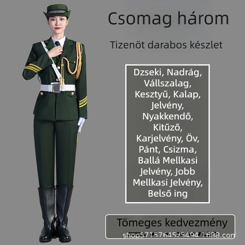 Unisex ünnepi egyenruha zászlóvivőkhöz, díszőrséghez és katonai zenekarhoz, tavasz–nyár