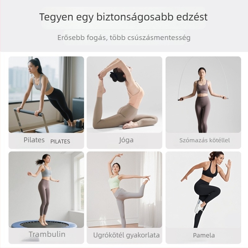Jógához tervezett ötujjú zokni, elkülönített ujjakkal, csúszásmentes, antibakteriális, nedvszívó, 95% pamut