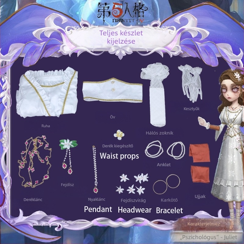 Női cosplay kosztüm – Juliet által inspirált túlélő pszichológus, poliészter és spandex, 2024 nyár