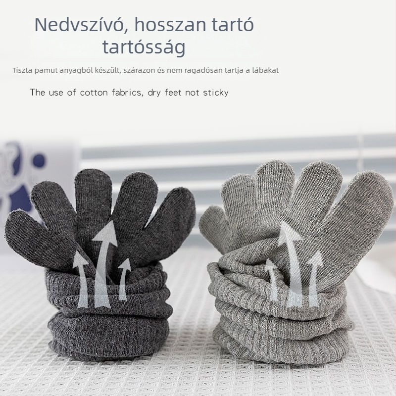 Férfi ötujjú zokni pamutból, őszi-téli szezonra, vastag, nedvszívó, dezodoráló, szétválasztott ujjak