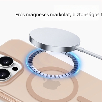 iPhone 17 Pro Max tok – matt Frosted Ice Mist felület, mágneses rögzítés, ultra vékony, ütésálló, fekete.